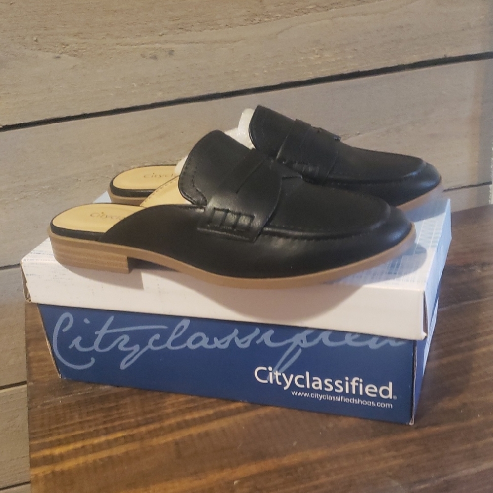 Cityclassified Black Slip-On Mules for Women